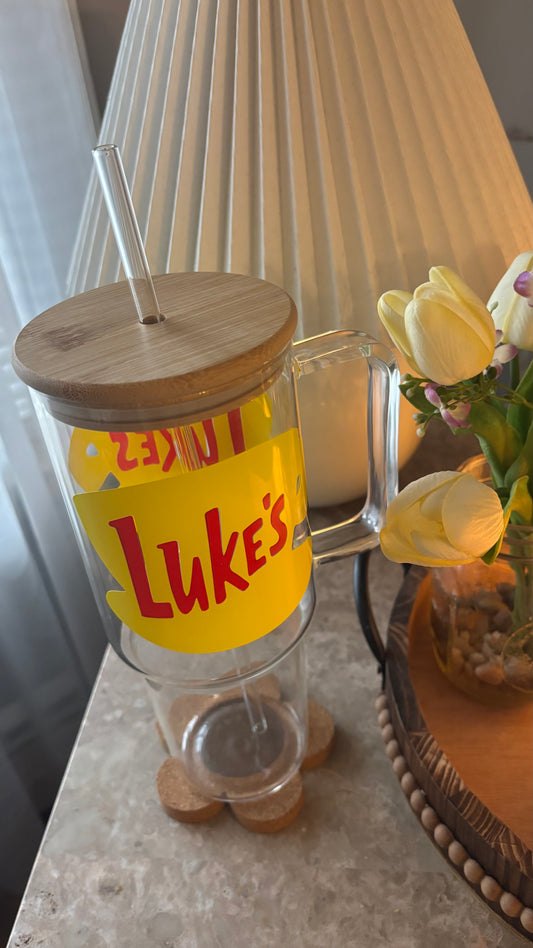 Luke’s glass tumbler