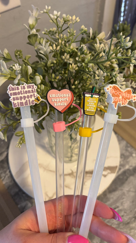 Book lover straw topper