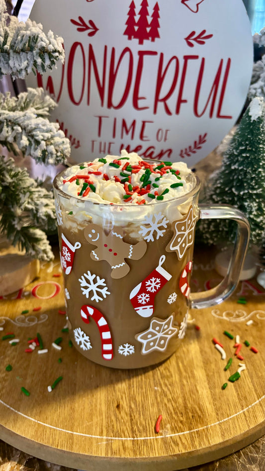 Christmas sweets 16oz glass mug