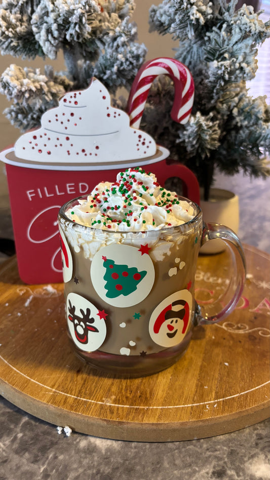 Christmas sugar cookies glass mug