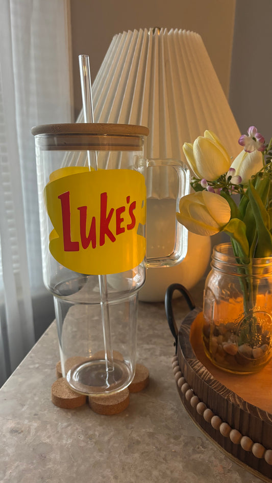Luke’s glass tumbler