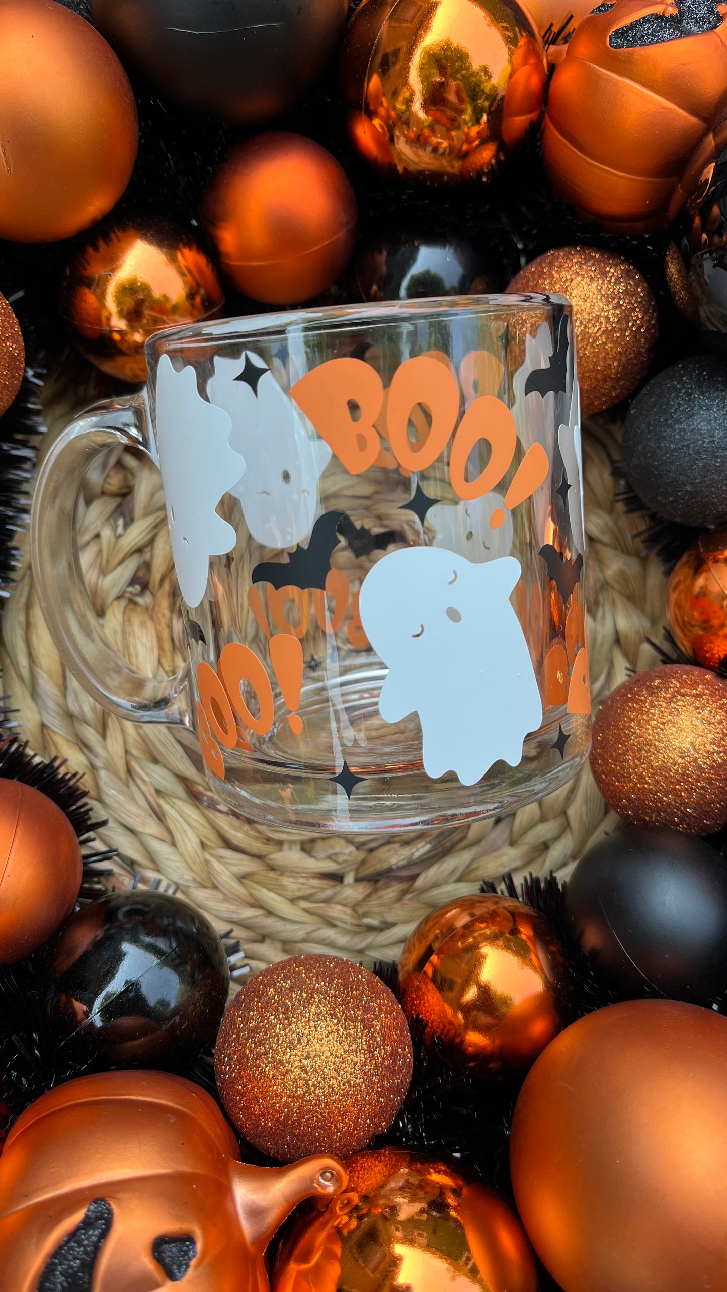 Boo ghosty glass mug