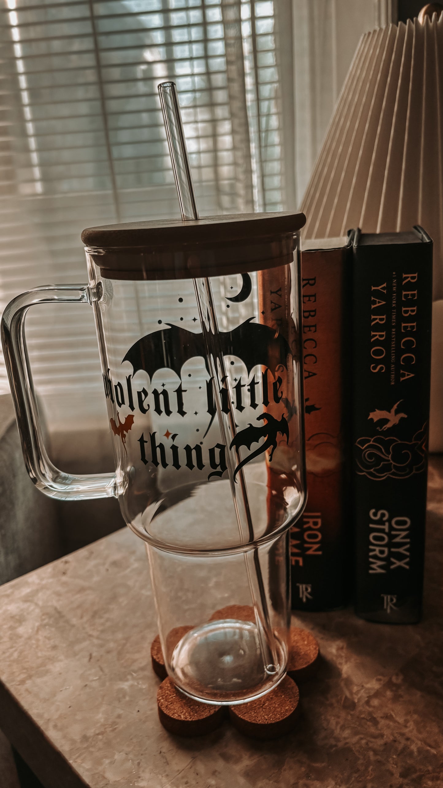 Violent little thing glass tumbler
