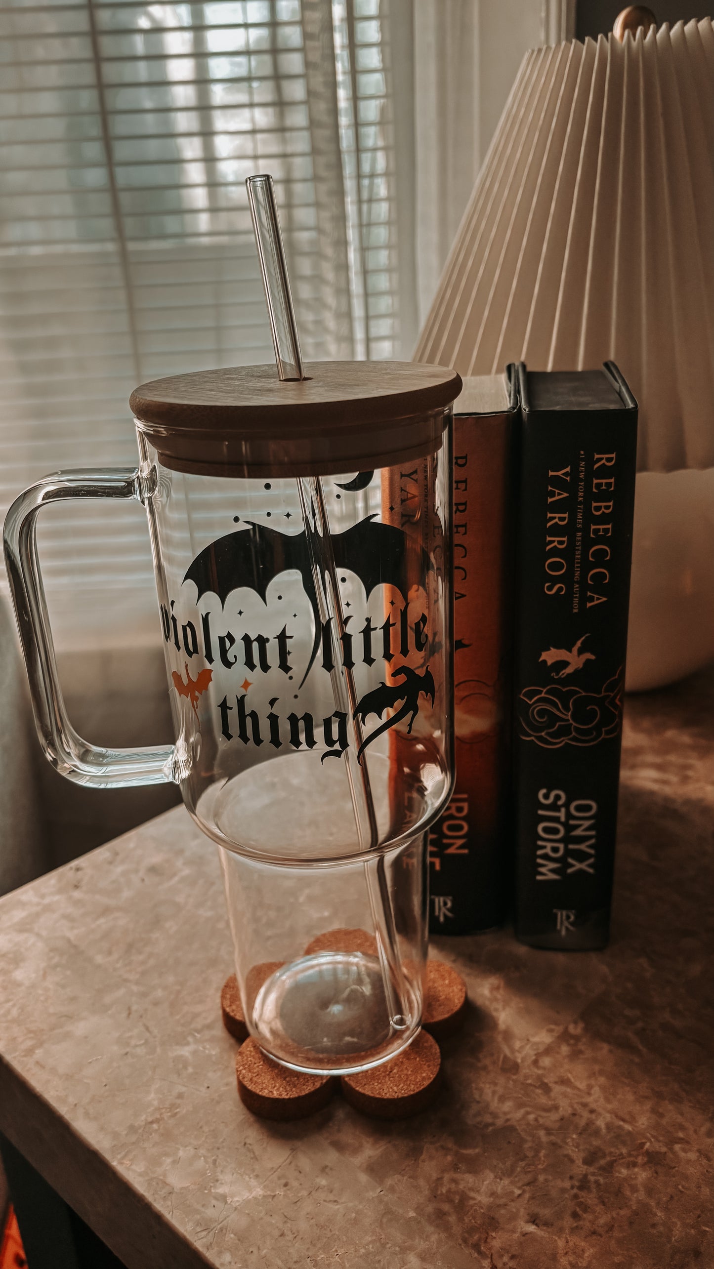 Violent little thing glass tumbler