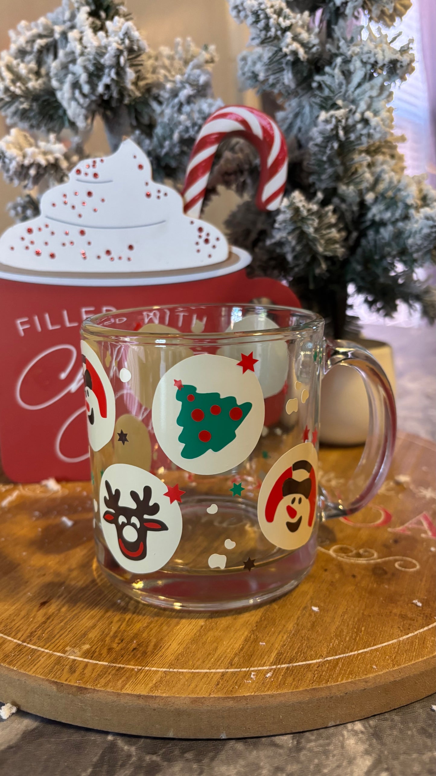 Christmas sugar cookies glass mug