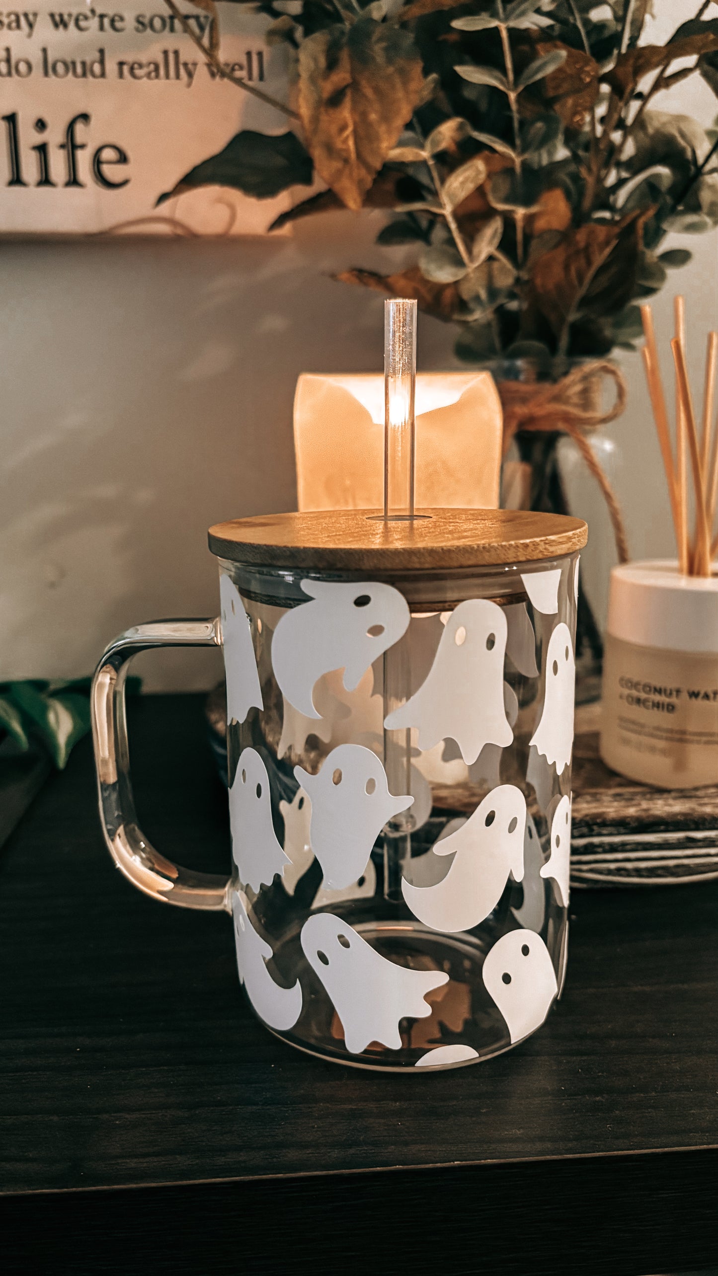 Spooky ghosts glass