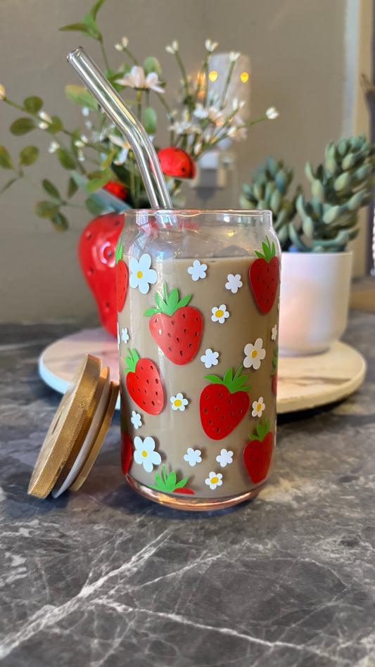 Summer strawberry glass