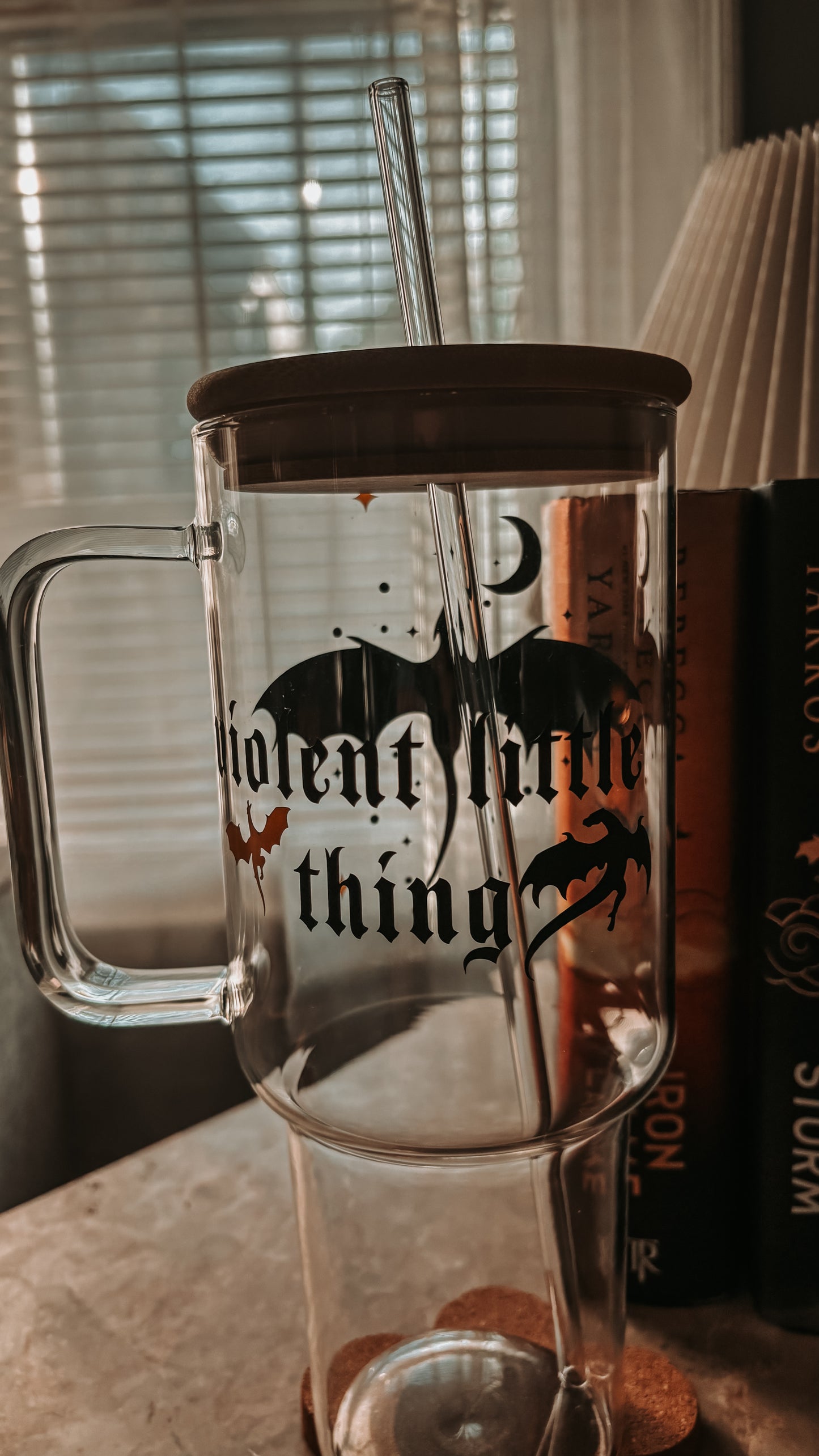 Violent little thing glass tumbler