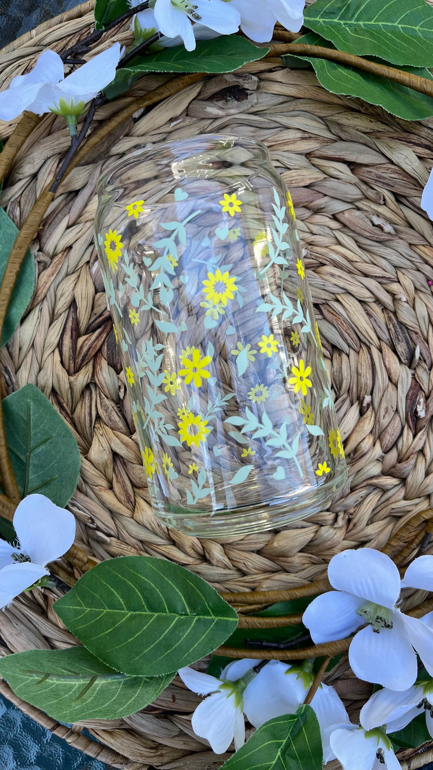 Spring flowers glass