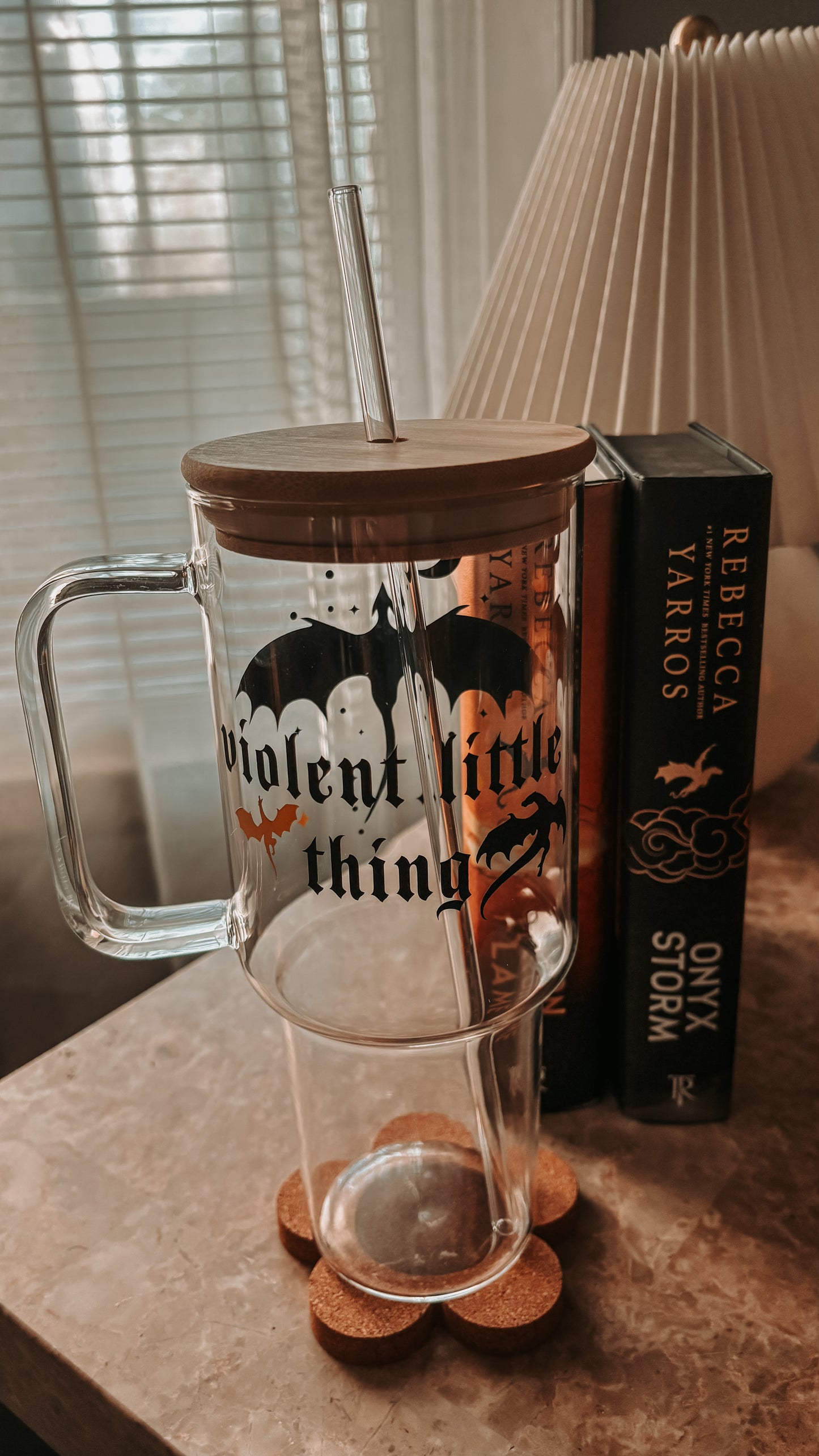 Violent little thing glass tumbler
