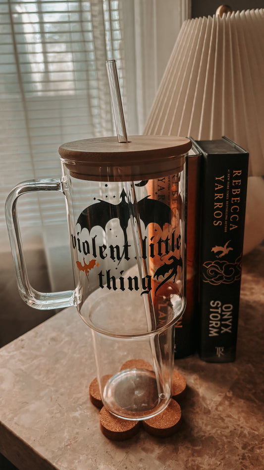 Violent little thing glass tumbler