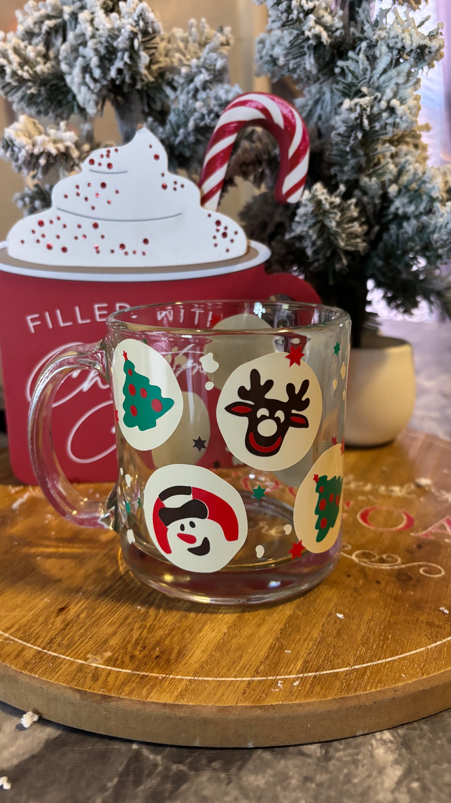 Christmas sugar cookies glass mug