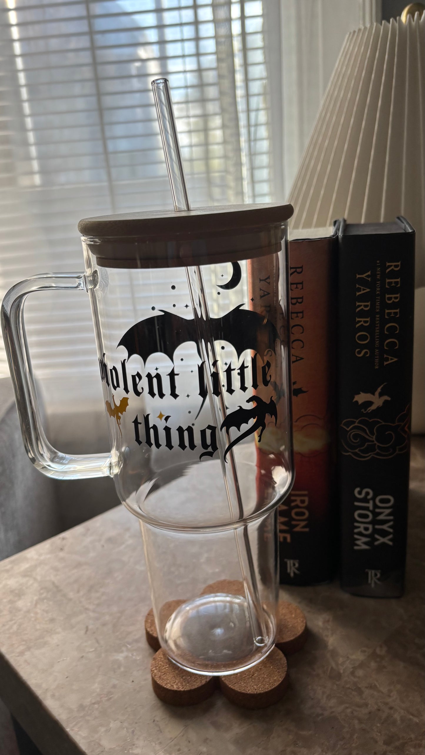 Violent little thing glass tumbler