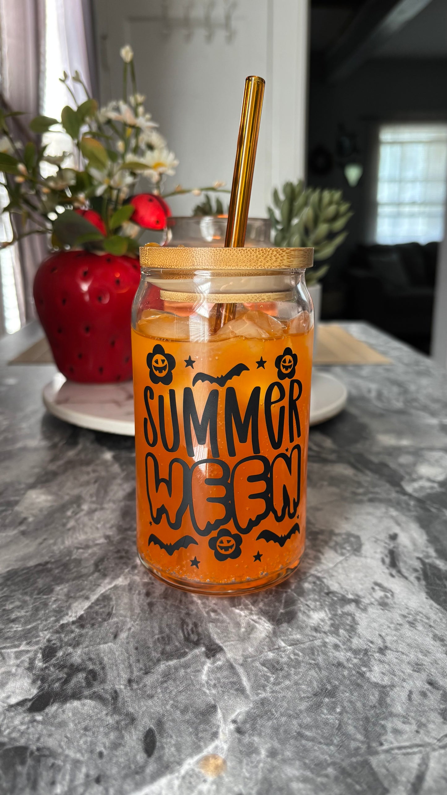 Summerween glass cup