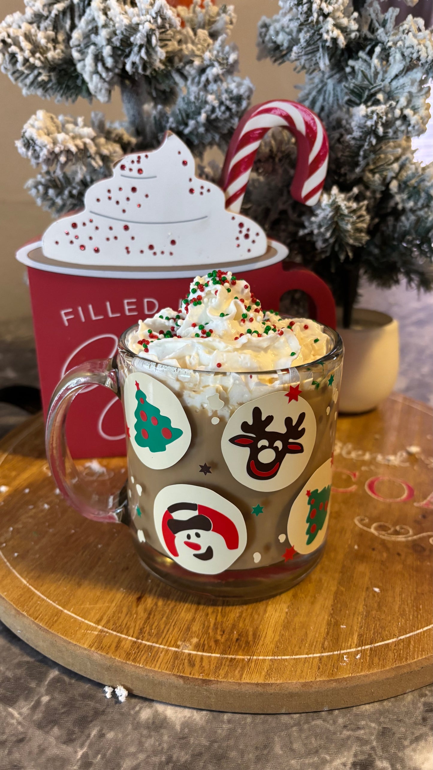 Christmas sugar cookies glass mug