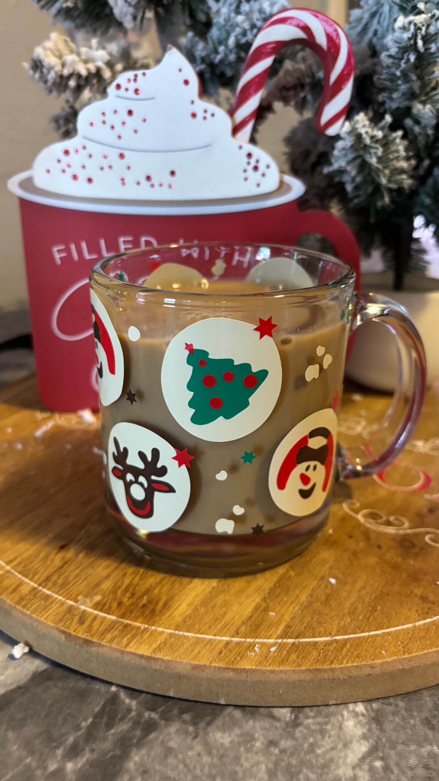 Christmas sugar cookies glass mug