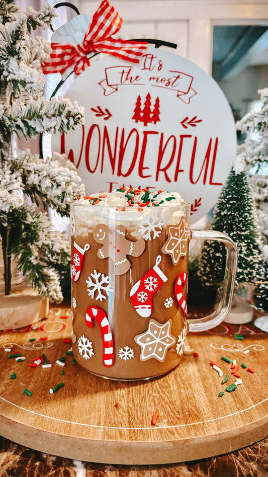 Christmas sweets 16oz glass mug
