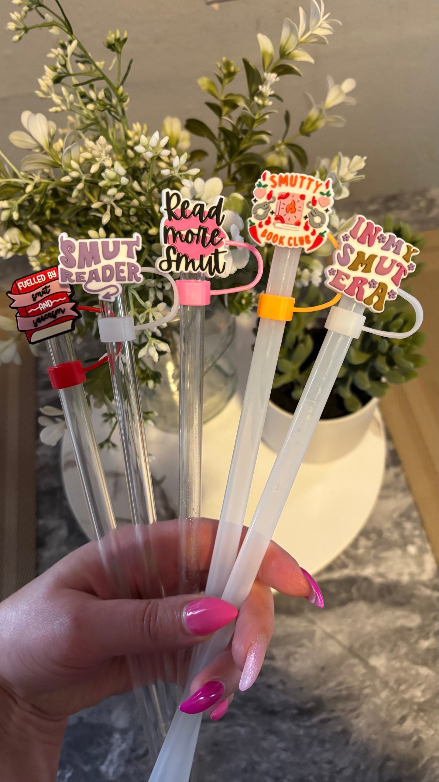 Bookish smut straw toppers