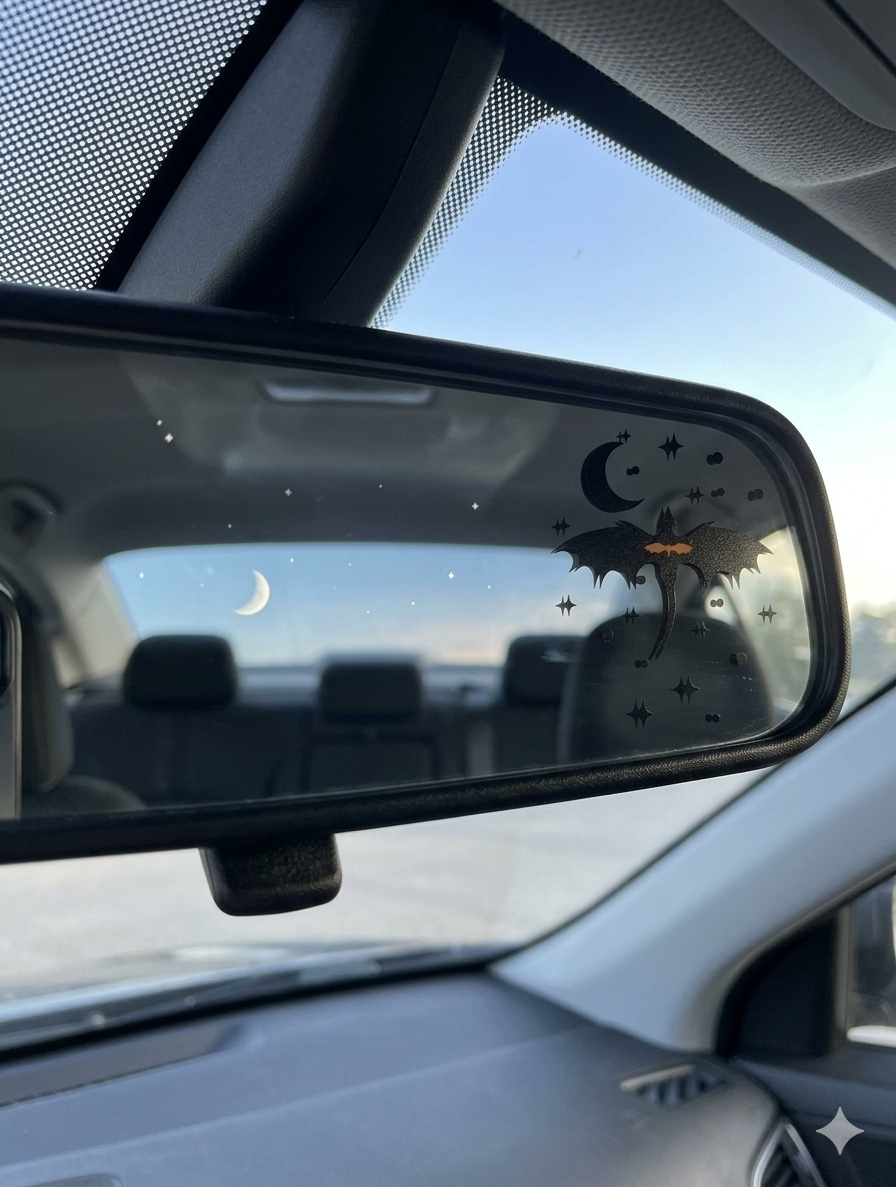 Dragon car mirror decal