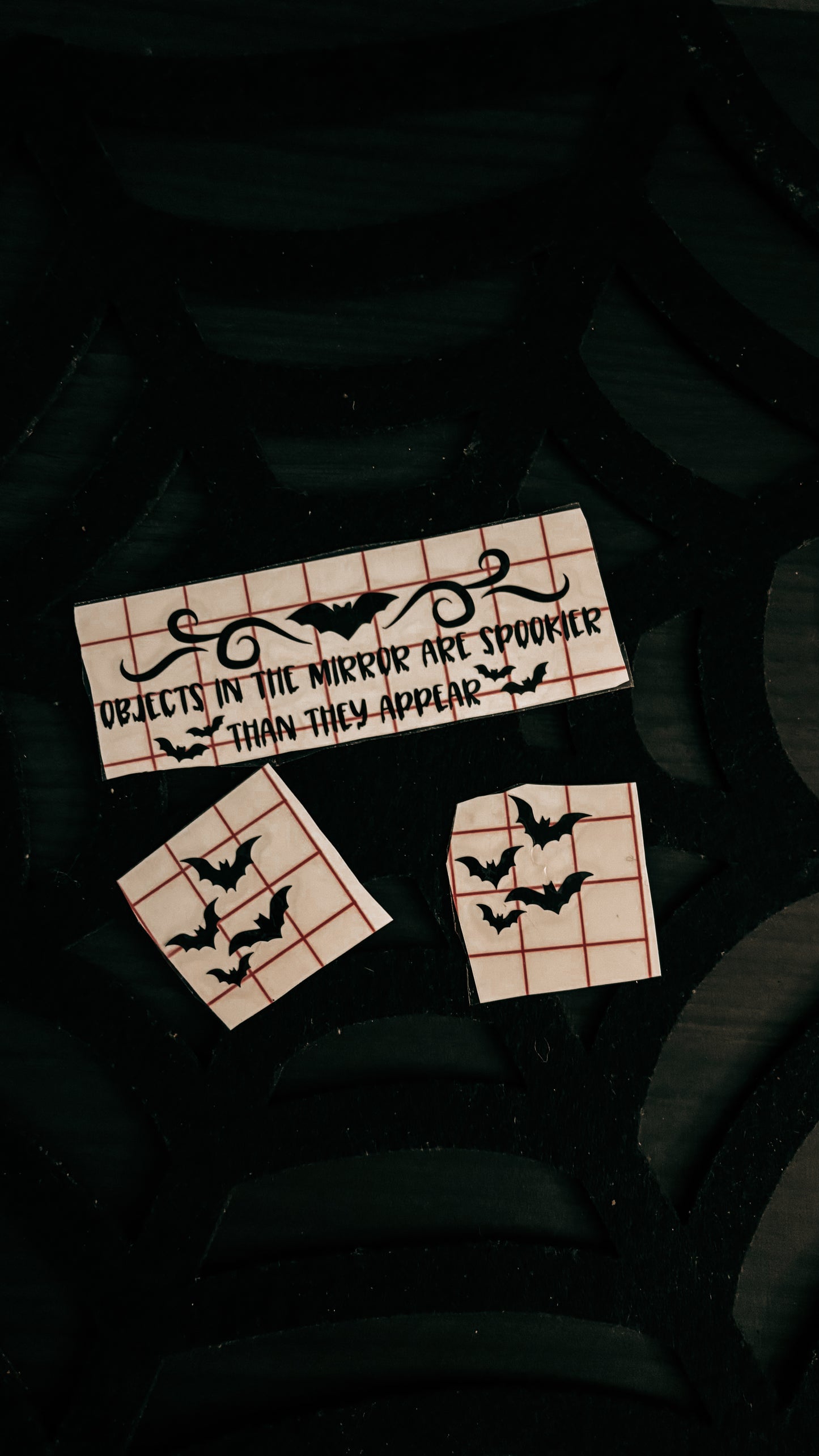 Spooky bats mirror decal