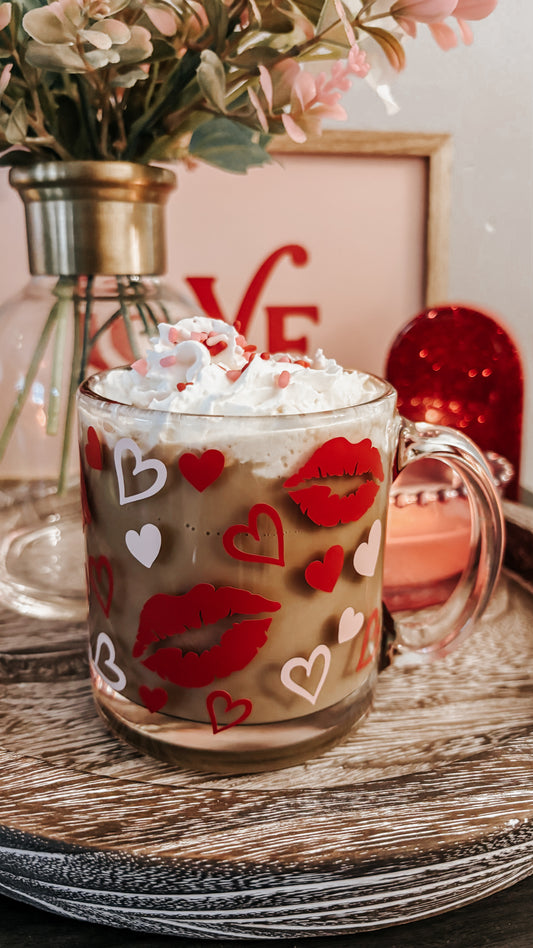 Valentines kisses and hearts mug