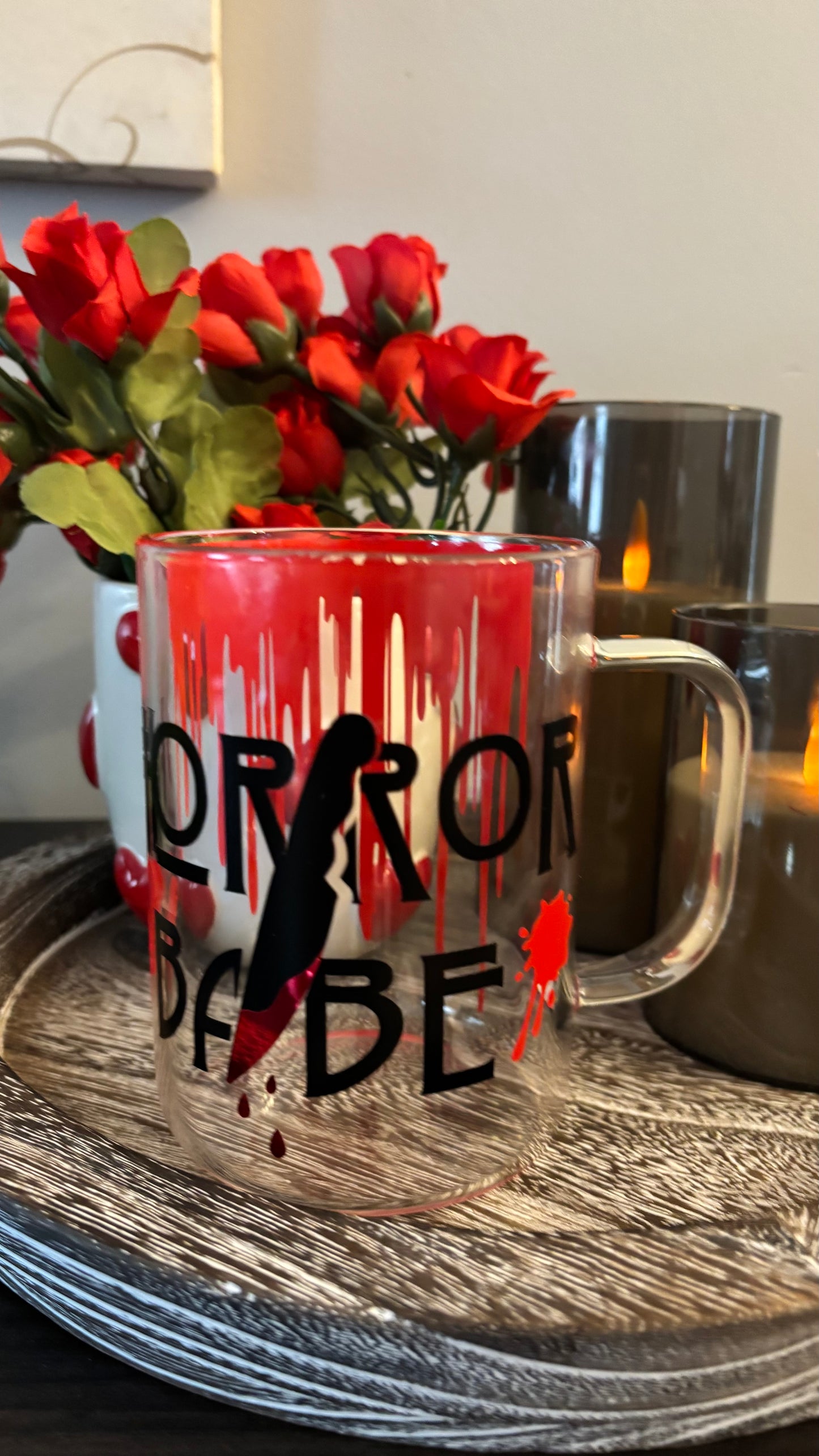 Horror babe glass mug