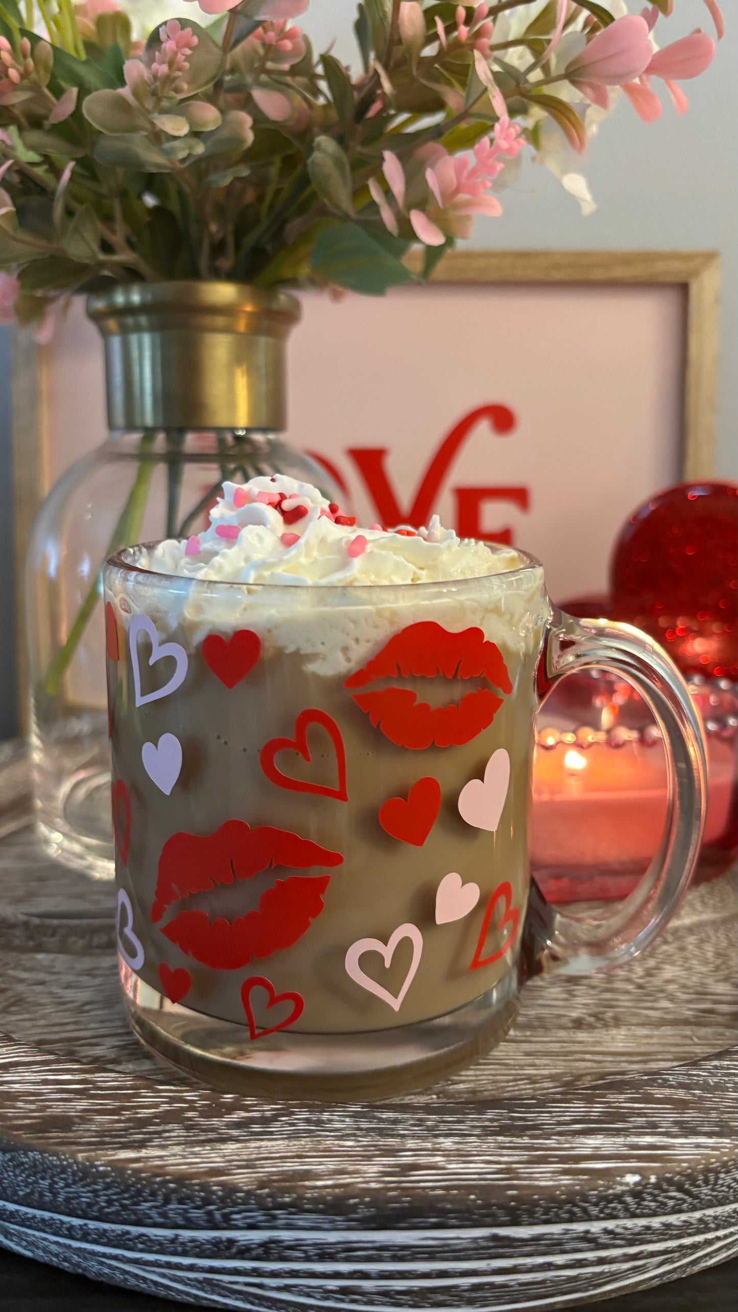 Valentines kisses and hearts mug