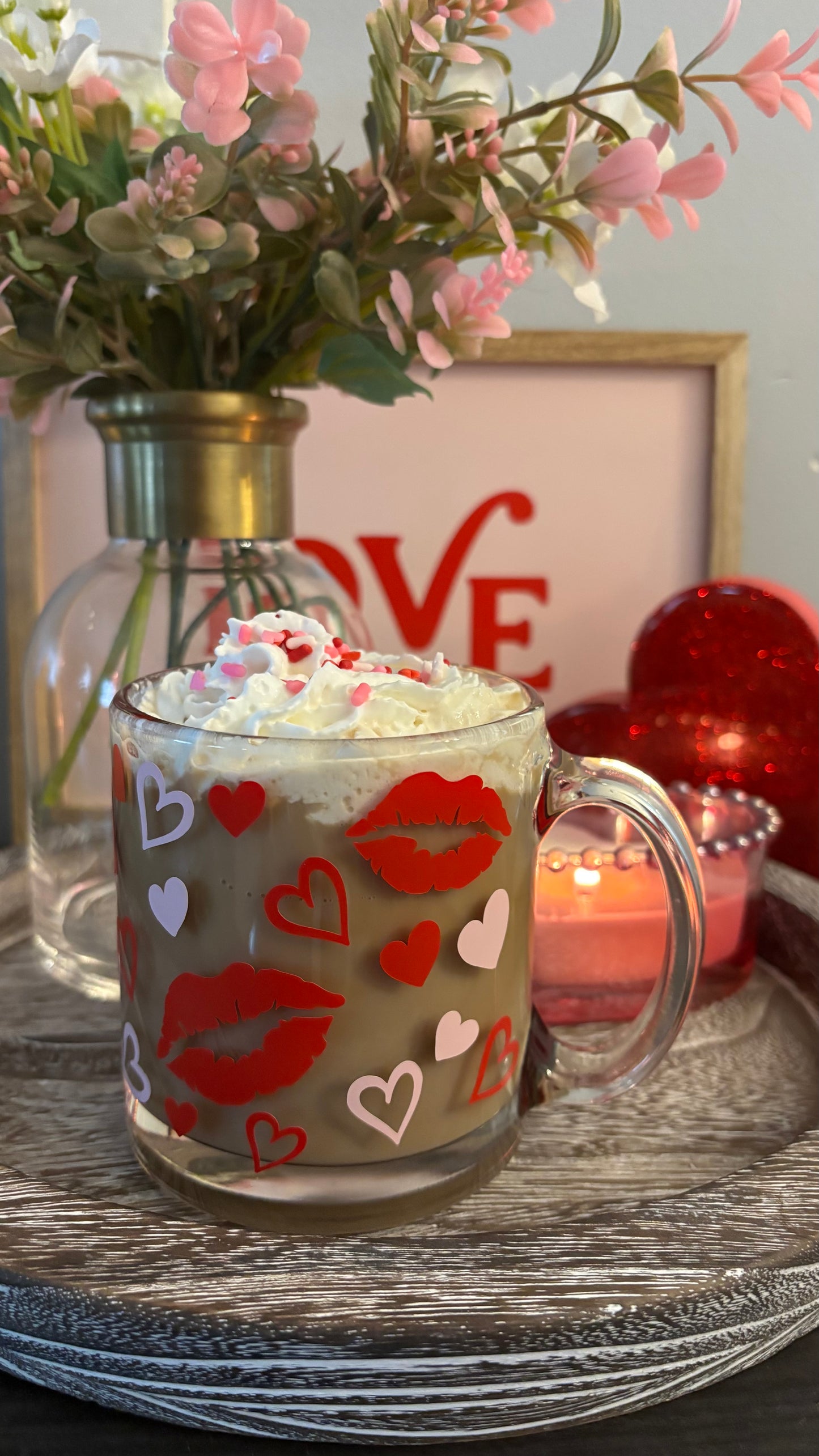 Valentines kisses and hearts mug