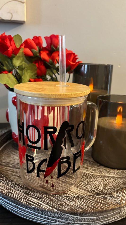 Horror babe glass mug
