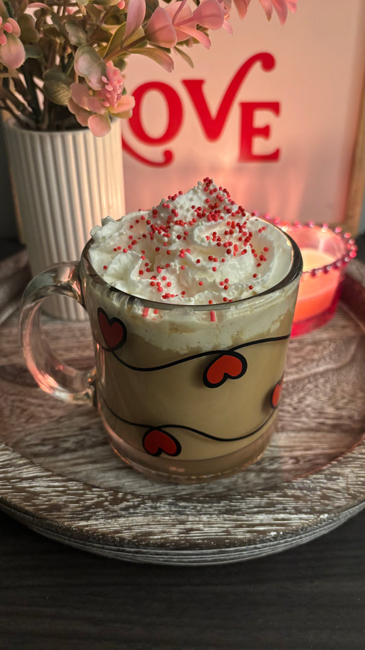 String hearts mug
