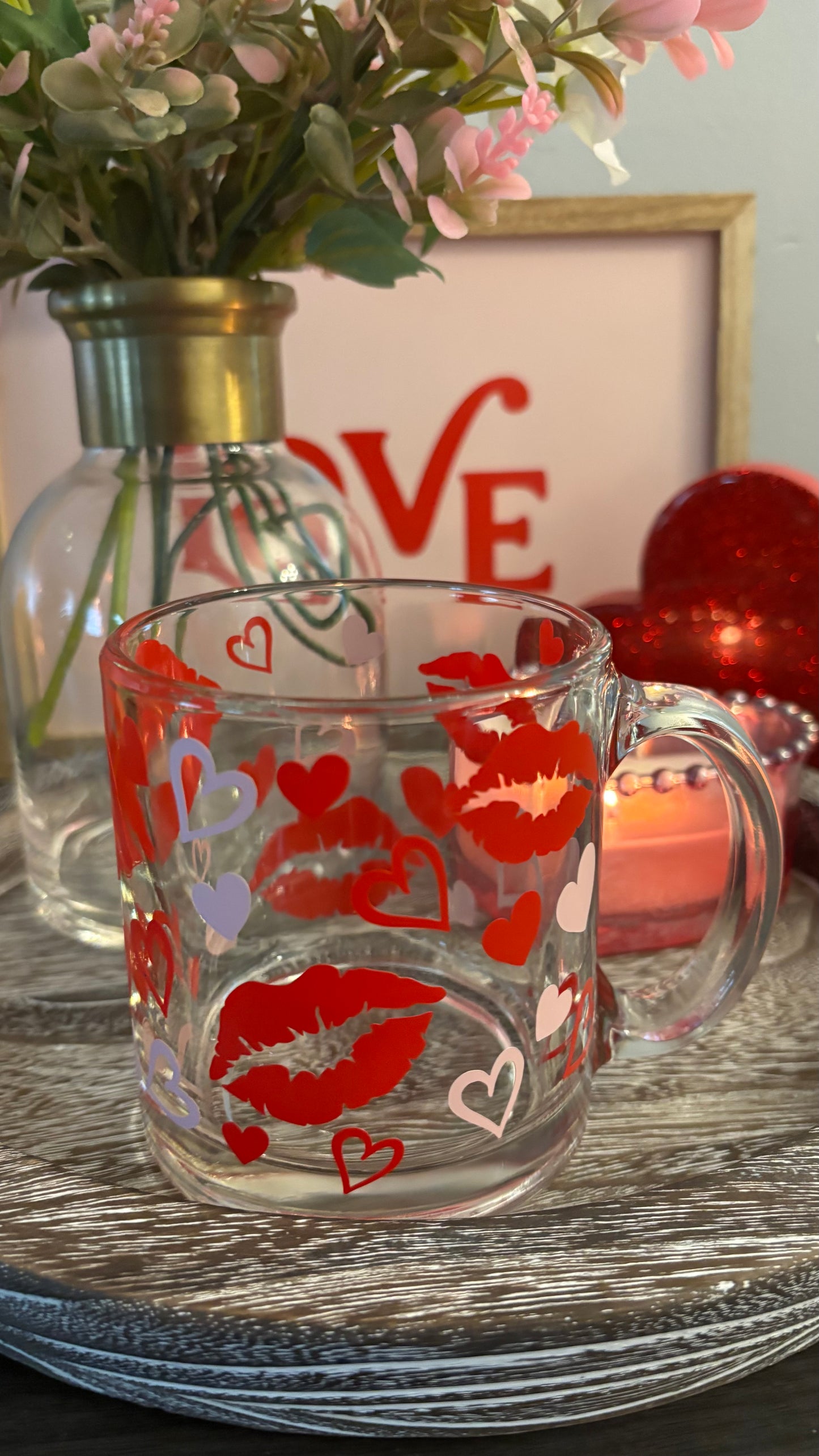 Valentines kisses and hearts mug