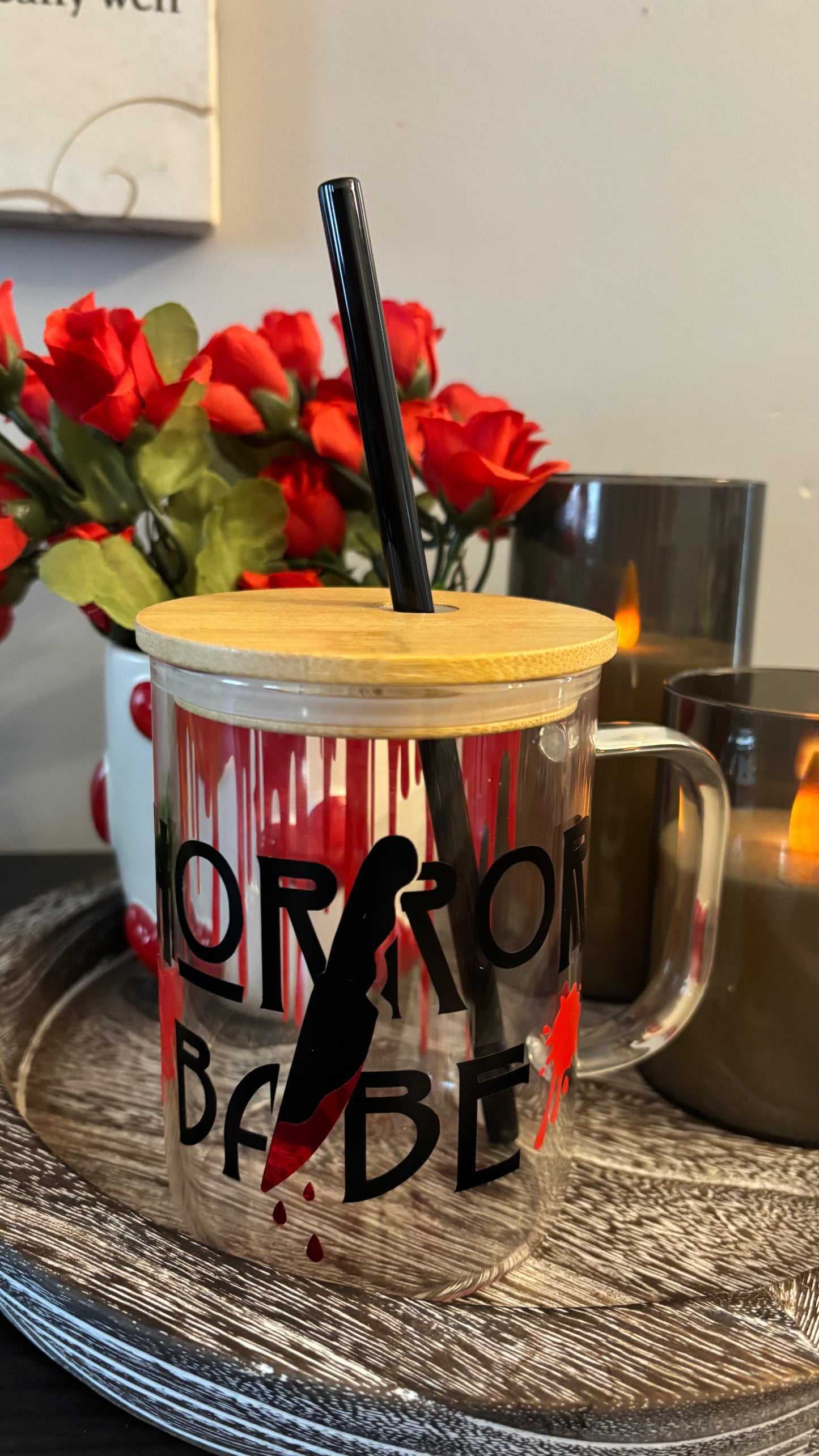 Horror babe glass mug