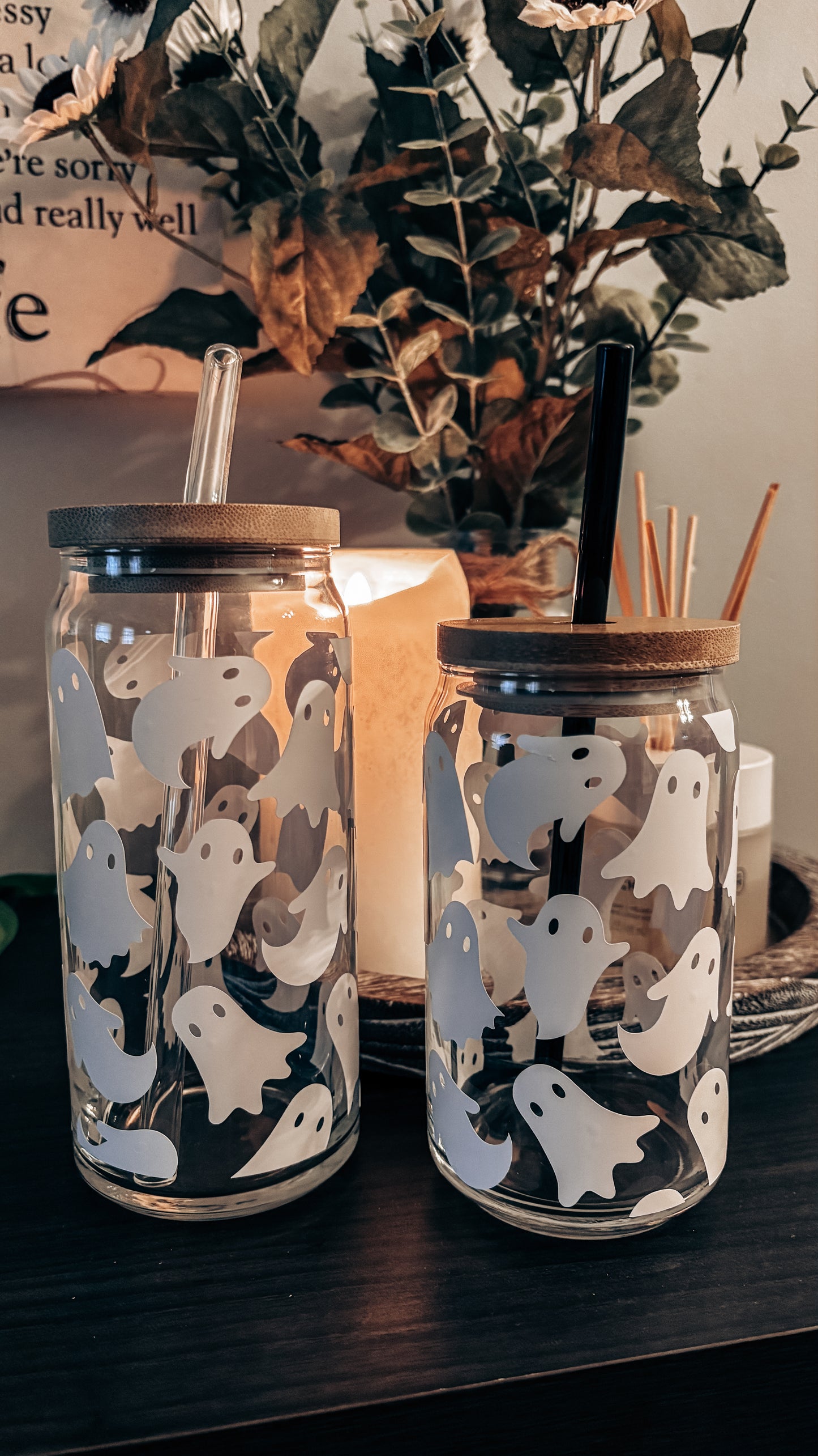 Spooky ghost glass cup