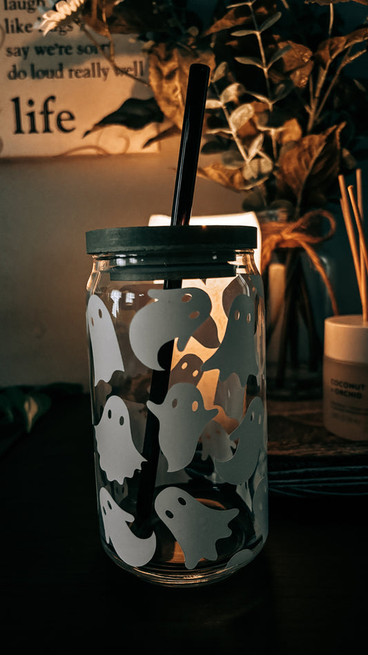Spooky ghost glass cup