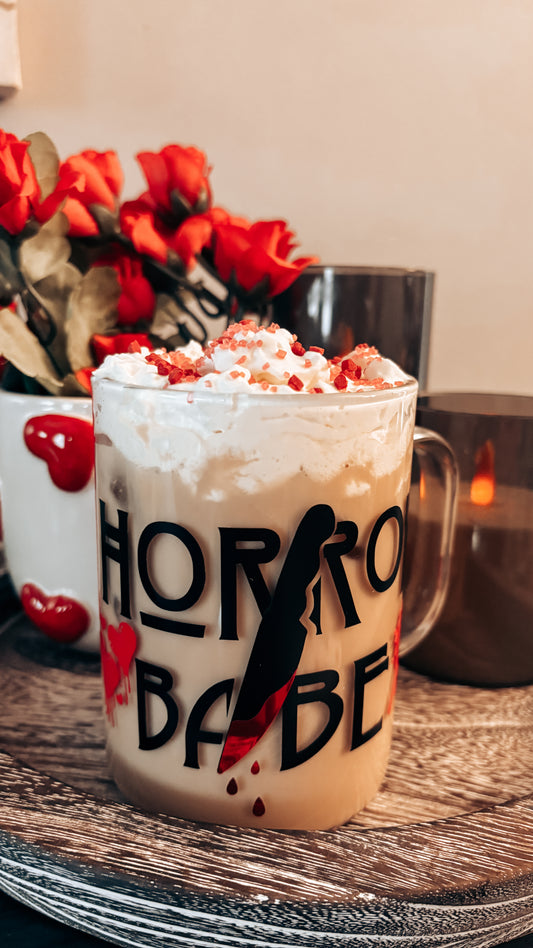 Horror babe glass mug