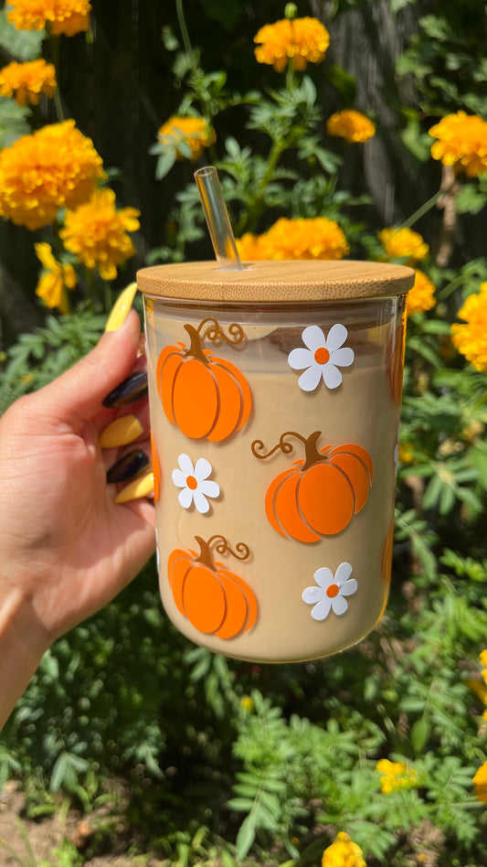 Pumpkin daisies mug