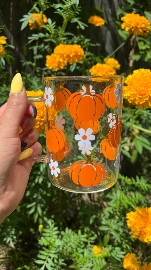 Pumpkin daisies mug